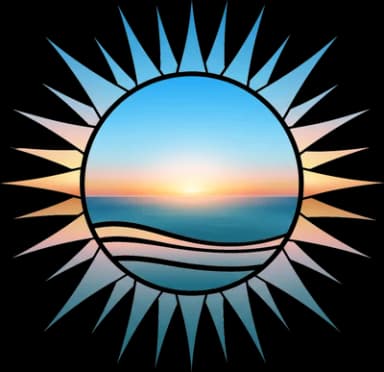 Zapp Productions mark: a sunrise over open ocean set in a rayed disc.